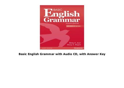 Basic English Grammar With Audio Cd With Answer Key