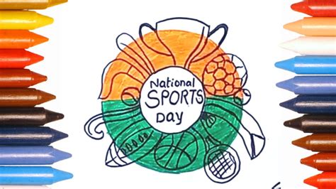 National Sports Day Drawing How To Draw A Sports Day Drawing Youtube