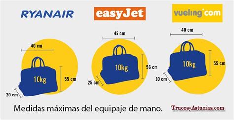 medidas del equipaje de mano de ryanair vueling y easyjet hand baggage sizes fly volar