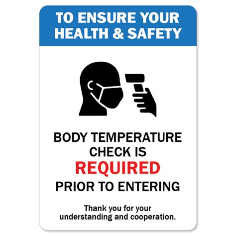 Public Safety Sign Body Temperature Check Is Required Vinyl Decal