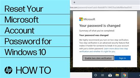 Reset Your Microsoft Account Password For Windows 10 Hp Computers