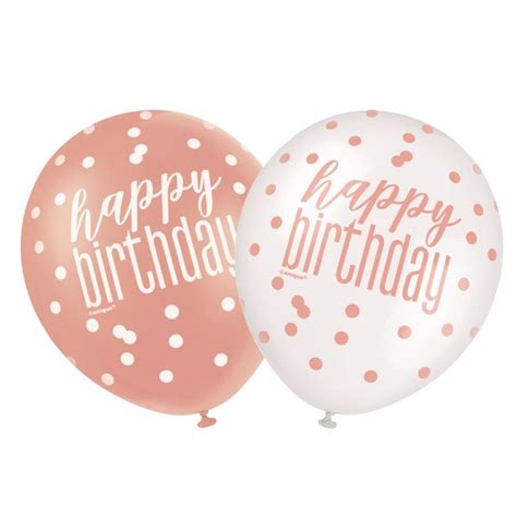 Happy Birthday Latex Balloons Rose Gold Party Save Smile