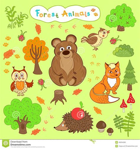 Maybe you would like to learn more about one of these? Children S Drawings Of Cute Forest Animals Stock Vector - Illustration of collection, love: 49204260