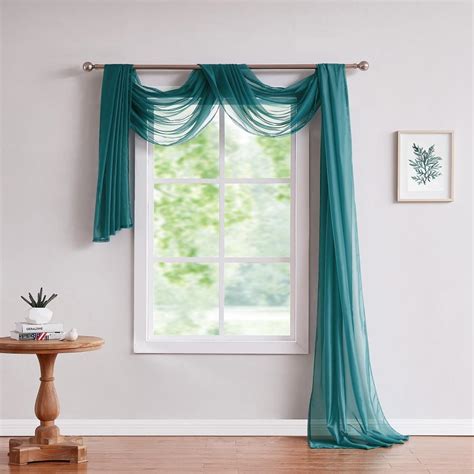 Do you think window scarf valance ideas looks nice? Warm Home Designs Green Teal Window Scarf Valance, Sheer ...
