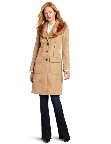 Jones New York Womens Large Pocket Double Breasted Coat Double