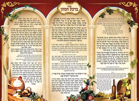 Seder Birchas Hamazon Laminated Sukkah Poster