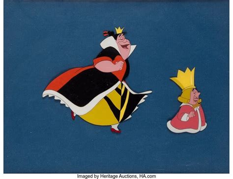 Alice In Wonderland The Queen And King Of Hearts Productioncolor Model Cel Walt Disney 1951 By