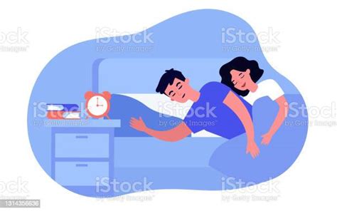 married couple sleeping in bed stock illustration download image now sleeping women bed