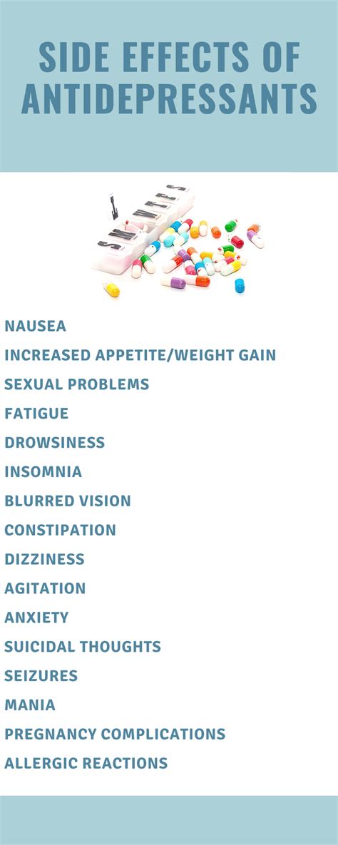 side effects of antidepressants types list information prescription hope