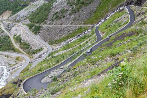 Trollstigen Troll S Footpath Serpentine Mountain Road In Norwa Stock