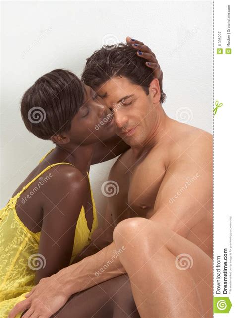 Love Sensual Interracial Couple In Bed Loving Royalty