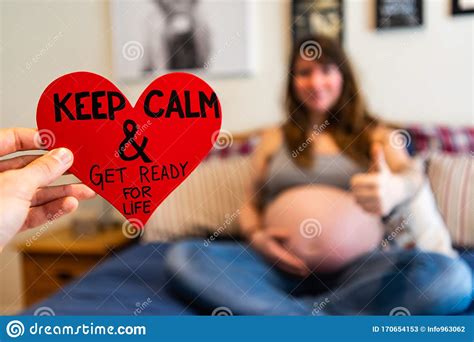 pregnant woman and red valentines heart stock image image of heavily message 170654153