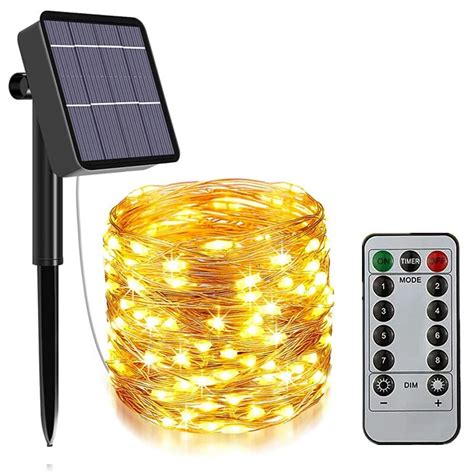 Led Outdoor Solar Lamp String Lights Remote Control 100200 Leds Fairy
