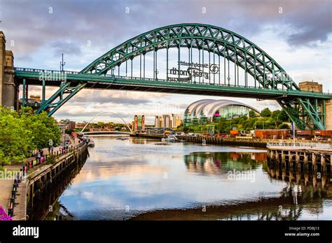 The Tyne Riverside With The Tyne Bridge Millennium Bridge Sage And
