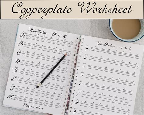 Copperplate Calligraphy Practice Template Printable Etsy Printable