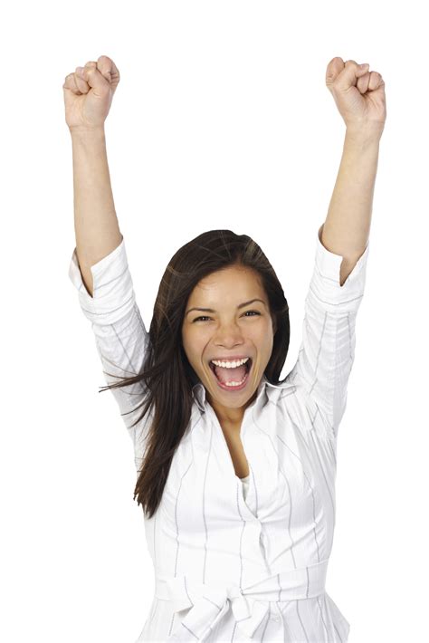 Happy Woman Winning Png Clipart Background Png Play