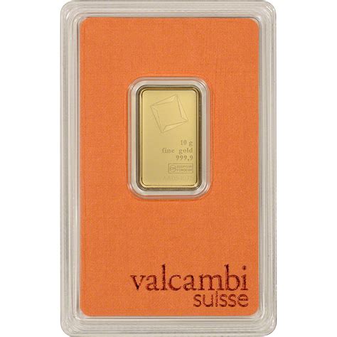 10 Gram Gold Bar Valcambi Suisse 9999 Fine In Sealed Assay Gold