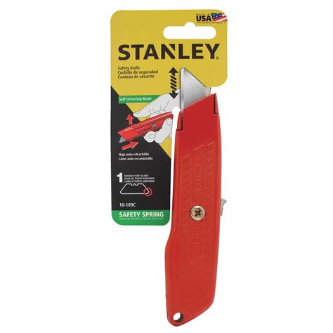 Stanley Self Retracting Safety Utility Knife Orange The Home Depot Canada