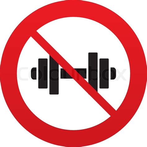 No Dumbbell Sign Icon Fitness Symbol Stock Vector Colourbox