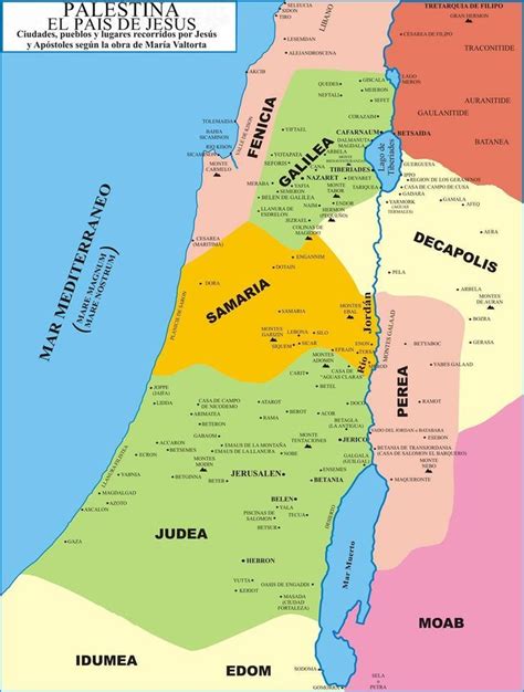 palestina Palestina siglo I Hebraico bíblico Mapa do tempo