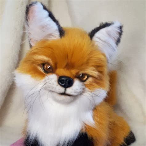 Realistic Fox Fully Movable Stuffed Toy Plush Fox Replica Etsy