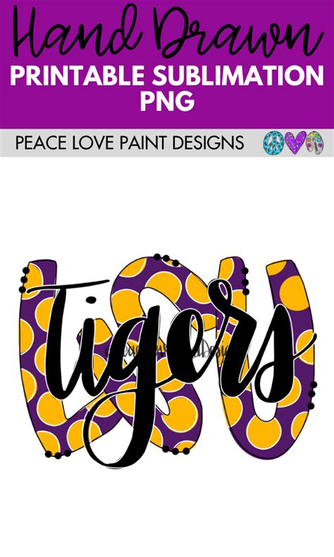 Lsu Tigers Polka Dot Hand Drawn Sublimation Design How To Draw Hands