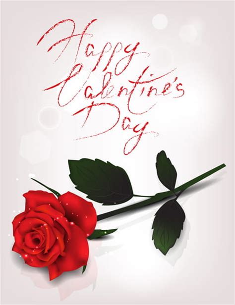 Valentine Day Red Rose Card Vector Eps Uidownload