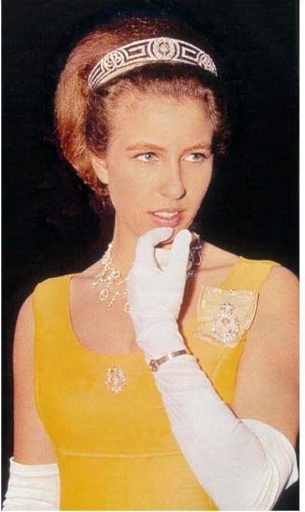 Princes Anne Wearing The Meander Tiara Originally Owned By Her Grandmother Princess Alice Of