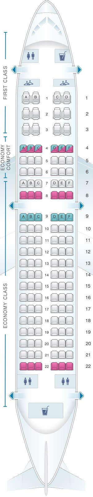 Plan De Cabine Delta Air Lines Airbus A319 100 Seatmaestrofr