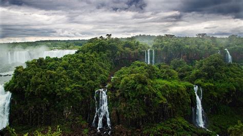 Wallpaper Landscape Waterfall Lake Grass Sky River National