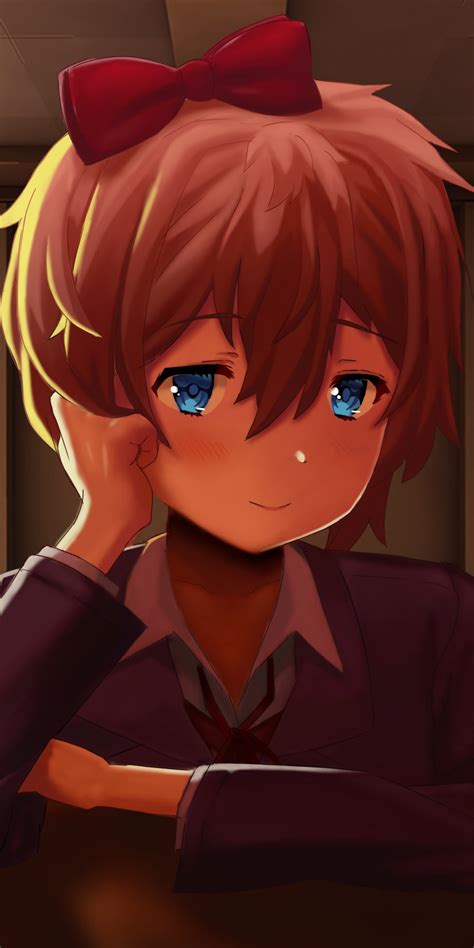 Download Wallpaper 1080x2160 Sayori Doki Doki Literature Club Anime