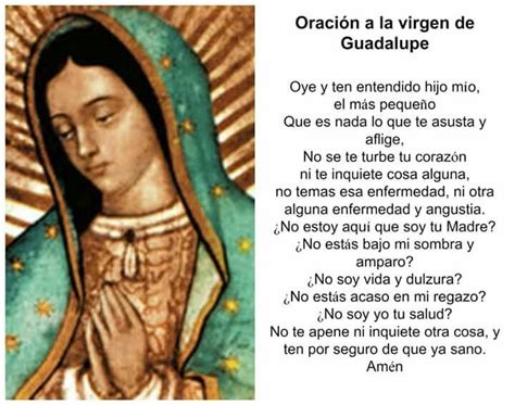 Oracion Corta A La Virgen De Guadalupe En Su Dia Tofa