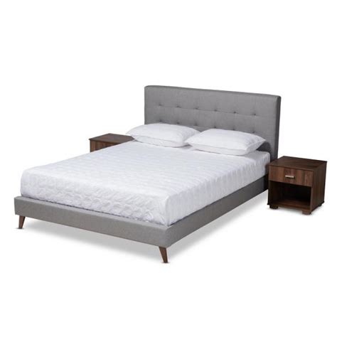 We bring you a credit card in an exclusive partnership with 'amazon pay', that pays you back. Baxton Studio Maren Gray and Walnut Full Platform Bed with 2-Nightstands-157-9690-HD - The Home ...