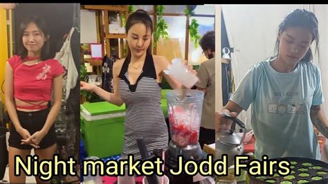 Beautiful Thai Girls Serving Food At Jodd Fairs Night Market Bangkok Thailand Central Rama 9