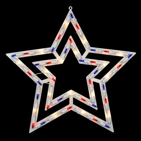 Northlight 17 In Lighted Red White And Blue Patriotic Star Window