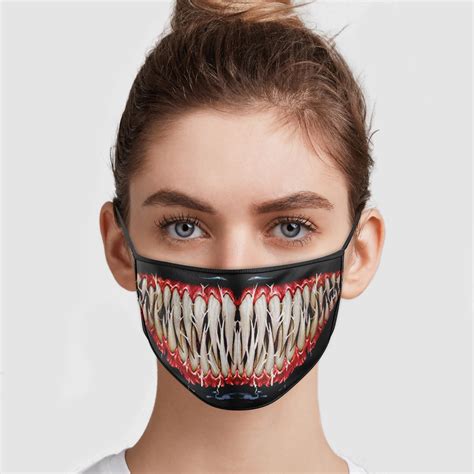 Venom + no face = v face? Venom Mouth Face Mask | Allbluetees.com