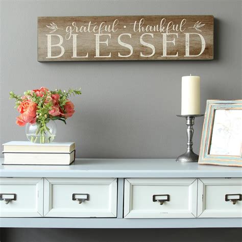Love the look of rustic signs and not yet ready to decorate with the mass producing quazi rustic looking offerings at your local craft store, target or walmart? Stratton Home Decor "Grateful, Thankful, Blessed ...