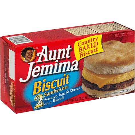 Aunt Jemima Sausage Egg And Cheese Biscuit Sandwiches 2 Ct Frozen