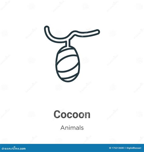 Cocoon Outline Vector Icon Thin Line Black Cocoon Icon Flat Vector