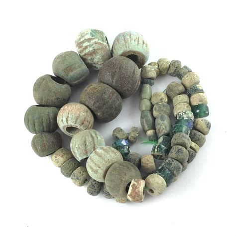 Ancient Egyptian Faience Beads With Mixed Ancient Glass Beads From Egypt And West Africa Rita