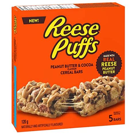 reese puffs treats peanut butter and cocoa cereal bars 120g 4 2oz box imported from canada