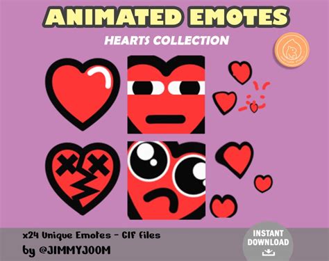 Animated Heart Emotes For Twitch Discord Valentines Day Animated