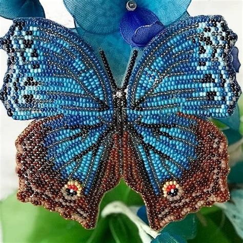 Glasswing Butterfly Craft Kit For Adults Bead Embroidery Etsy