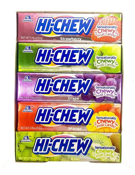 Hi Chew Sticks Chewy Fruit Candies Variety Pack Strawberry Green
