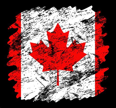 Canada Flag Grunge Brush Background Old Brush Flag Vector Illustration