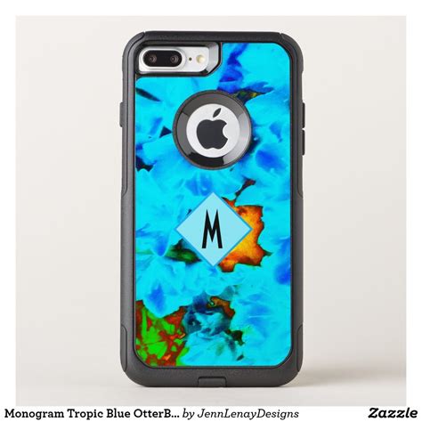 Monogram Tropic Blue Otterbox Iphone 8 Plus7 Case Phone Case Monogram