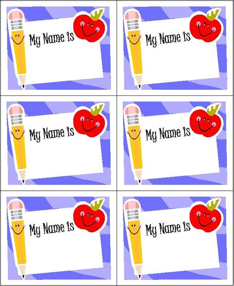 Back To School Name Tag Name Tag For School Preschool Name Tags