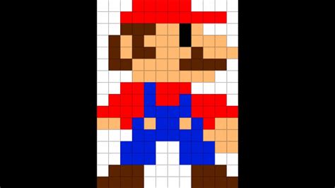 Como Dibujar A Mario Bros Pixel Por Pixel Pixel Art Youtube Hot
