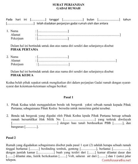 Download kumpulan format undangan microsoft word doc. Contoh Surat Perjanjian Jual Beli Rumah Di Malaysia - Content