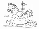 Rocking Horse Coloring Horses sketch template